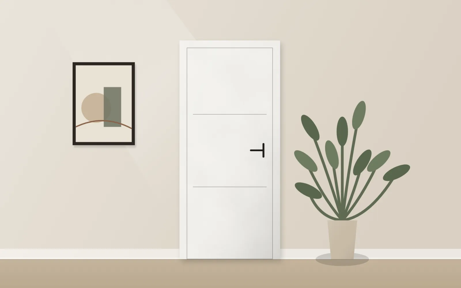 Porte intérieure blanche avec huisserie
